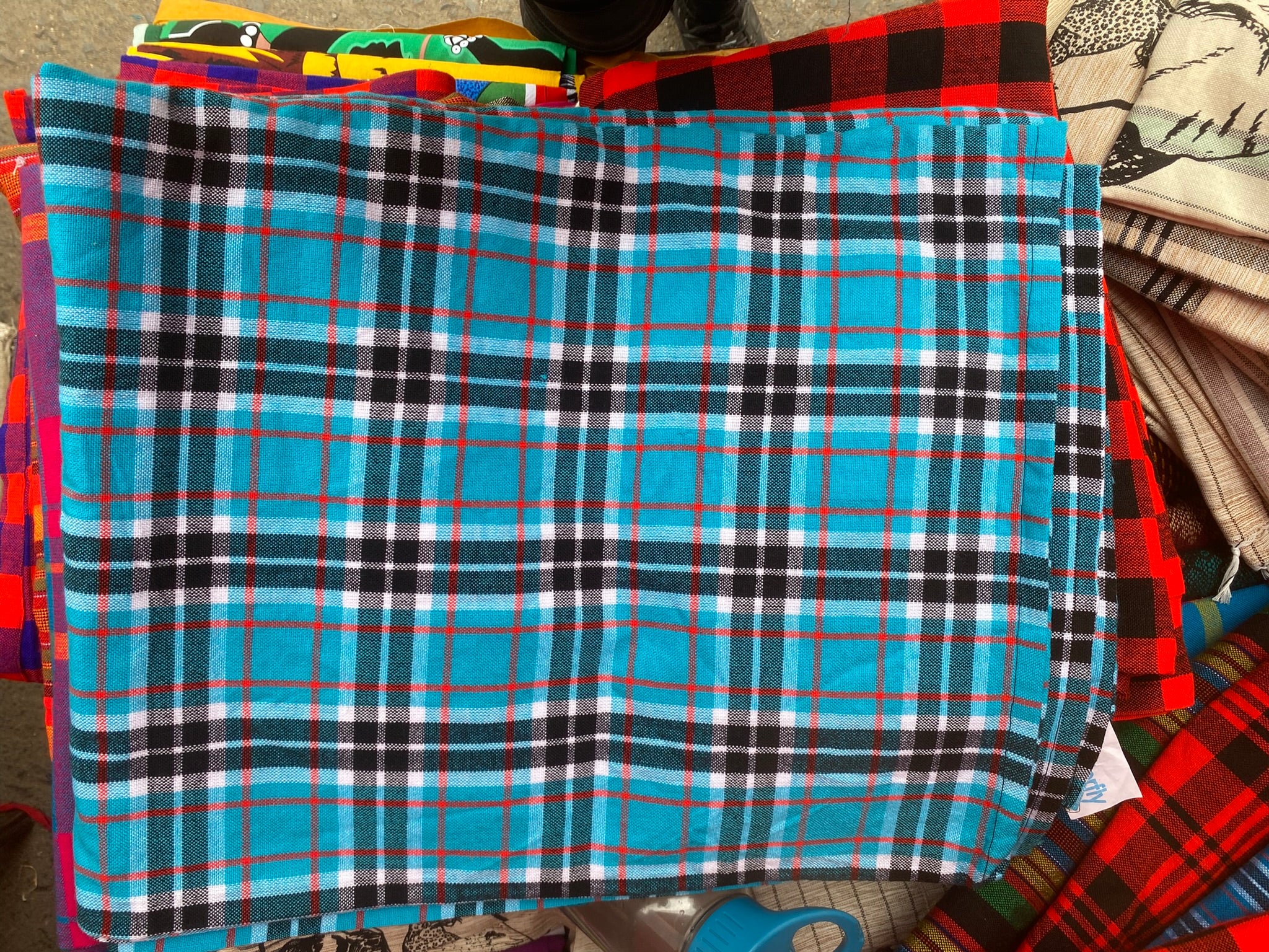 Maasai Shuka – Red & Black Check (1.5 x 2M)