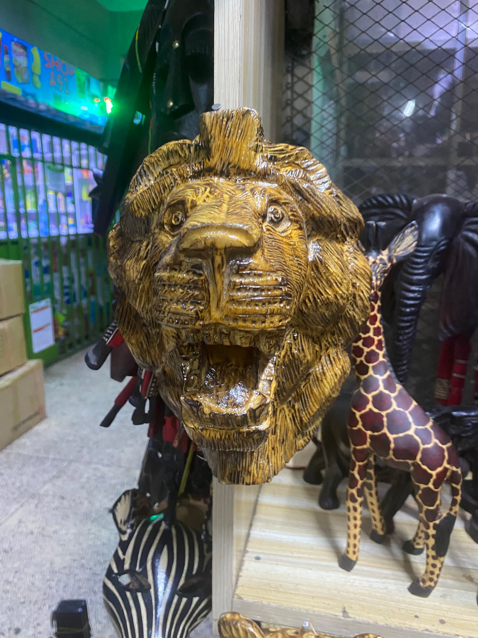 Wooden Lion Mask